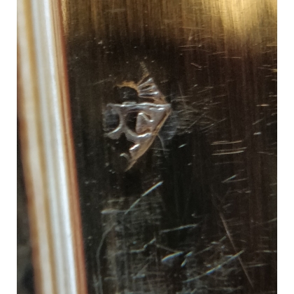 Boite en cristal gravé et couvercle vermeil