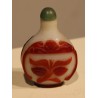 Red and white Canton glass snuff bottle
