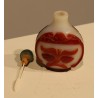 Red and white Canton glass snuff bottle