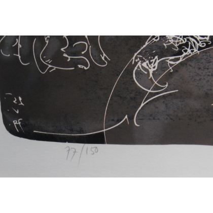 Lithographie "Discussion à quatre" signée ERNI