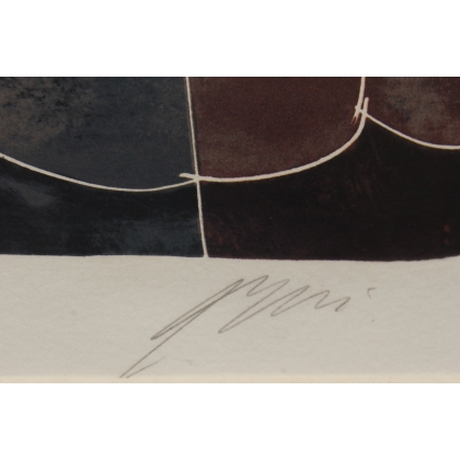 Lithographie "Discussion à quatre" signée ERNI