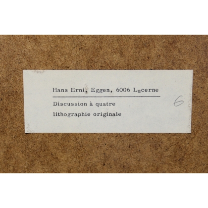 Lithographie "Discussion à quatre" signée ERNI