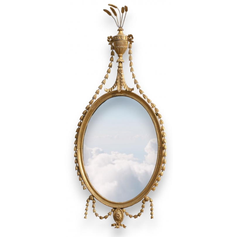 Hepelwhite oval mirror.