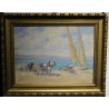 Tableau \"Chevaux à Genève\" signé ZUBRITZKY