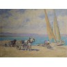 Tableau \"Chevaux à Genève\" signé ZUBRITZKY