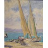Tableau \"Chevaux à Genève\" signé ZUBRITZKY