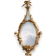 Miroir Queen Anne ovale fronton Cigogne