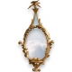 Miroir Queen Anne ovale fronton Cigogne