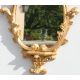 Miroir Queen Anne ovale fronton Cigogne