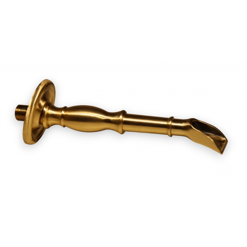 Satin-finished brass tap spout