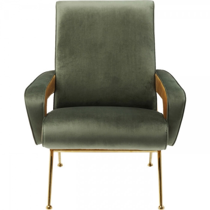 Fauteuil Luna haut dossier vert