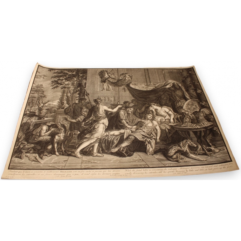 Engraving of "The Death of Meleager" by PICART