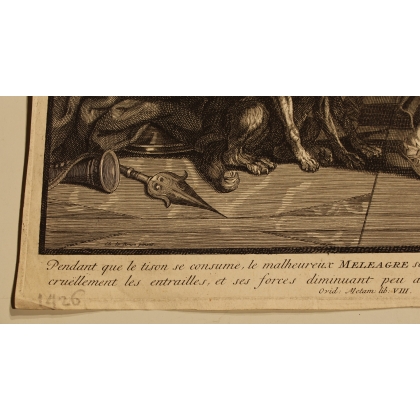 Engraving of "The Death of Meleager" by PICART