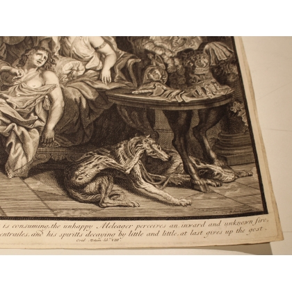 Engraving of "The Death of Meleager" by PICART