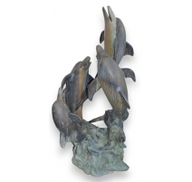 Fontaine "4 dauphins" en bronze