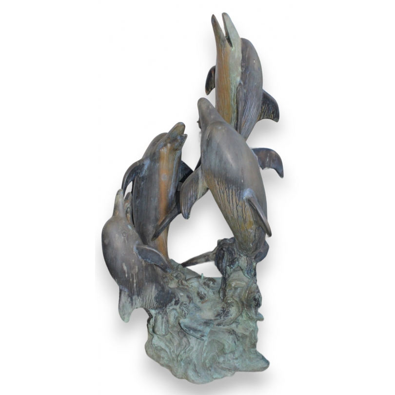 Fontaine "4 dauphins" en bronze