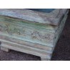 Square planter with bronze floral decoration