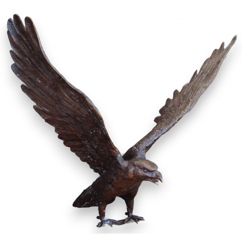 Bronze eagle with outstretched wings