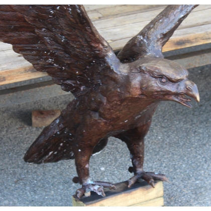 Bronze eagle with outstretched wings
