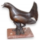 Bronze Coq de bruyère sur un socle en marbre rouge