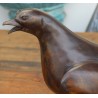 Bronze heather cockerel on a red marble plinth