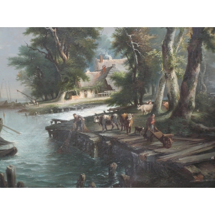 Paintings | Painting entitled ‘Landscape’, by Blasset. Moinat SA  – Antiques and home décor
