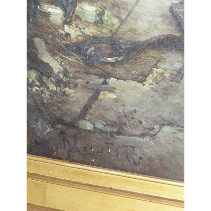 Paintings | Painting entitled ‘Landscape’, by Blasset. Moinat SA  – Antiques and home décor