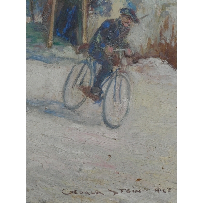 Paintings | Painting: ‘Nice les Cyclistes’. Moinat SA  – Antiques and home décor