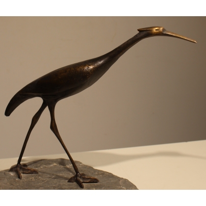 Bronze "Héron marchant" de Charles REUSSNER