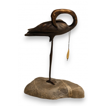 Bronze \"Flamant rose\" de Charles REUSSNER