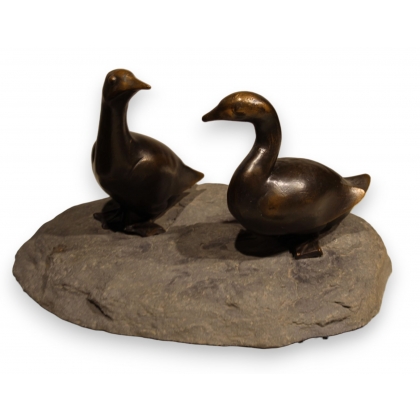 Bronze \"Deux eiders\" de Charles REUSSNER