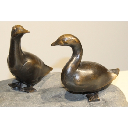 Bronze "Deux eiders" de Charles REUSSNER