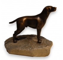 Bronze "Chien Braque" de Charles REUSSNER