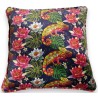 Chameleon and flowers velvet cushion