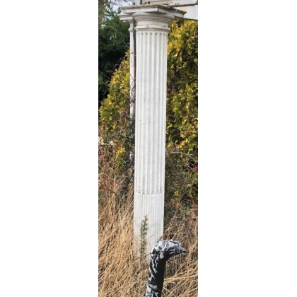 Paire de colonnes cannelées en marbre de Carrare