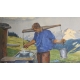 Aquarelle "Fribourgeois" signé C. TORCHE