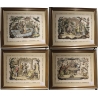 Série de 4 gravures eau forte Chinois