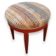 Tabouret rond Art Deco bois orange