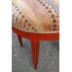 Tabouret rond Art Deco bois orange