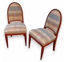 Paire de chaises Art Deco bois orange