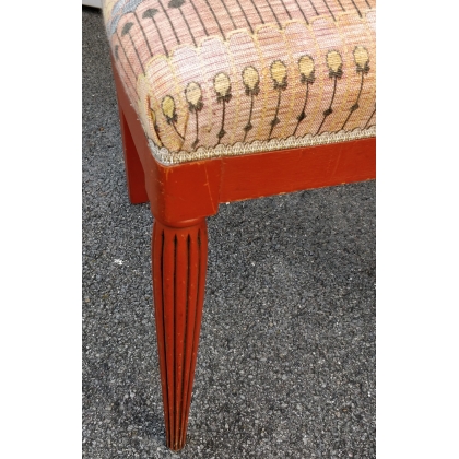 Paire de chaises Art Deco bois orange