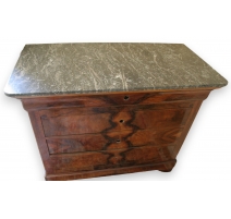 Commode Louis-Philippe, 4 tiroirs, dessus marbre