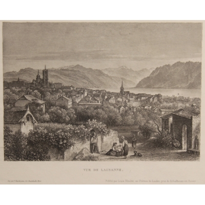 Engraving entitled ‘Lausanne’ by BLEULER