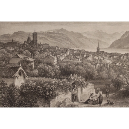 Engraving entitled ‘Lausanne’ by BLEULER