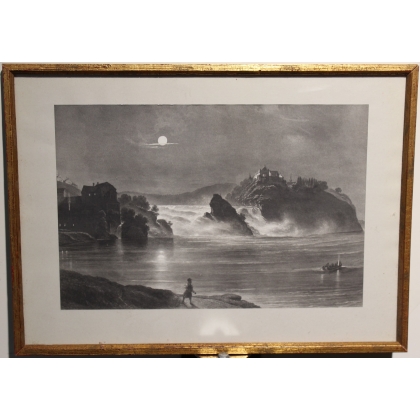 Engraving: ‘The Rhine Falls’