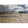 Tableau \"Monts d\'Orgeveaux\" signé L. SALZMANN