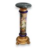 Colonne en porcelaine peinte, marbre et bronze