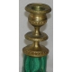 Candlestick with malachite bas