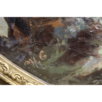 Paintings | Pair of oval ‘Marine’ paintings, not by Moinat SA  – Antiques and home décor