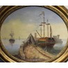 Paintings | Pair of oval ‘Marine’ paintings, not by Moinat SA  – Antiques and home décor